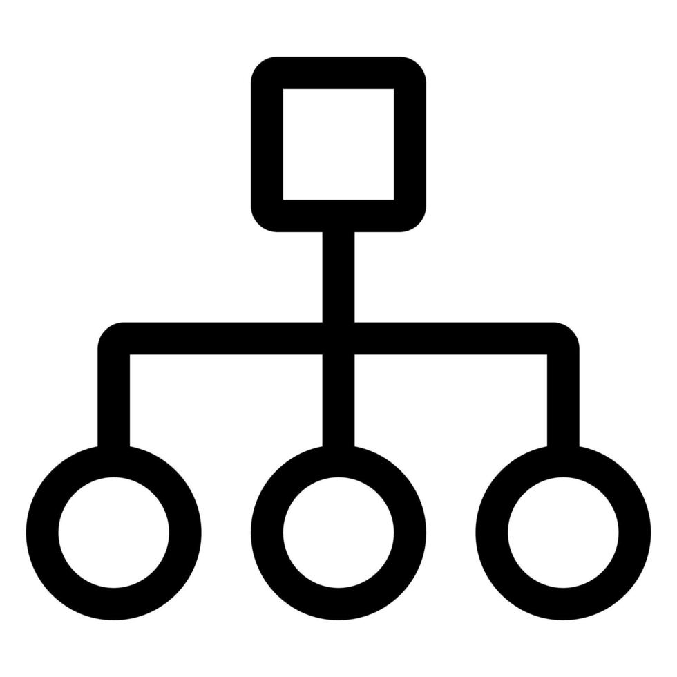 Organisationsdiagramm-Symbollinie isoliert auf weißem Hintergrund. schwarzes, flaches, dünnes Symbol im modernen Umrissstil. Lineares Symbol und bearbeitbarer Strich. einfache und pixelgenaue strichvektorillustration. vektor