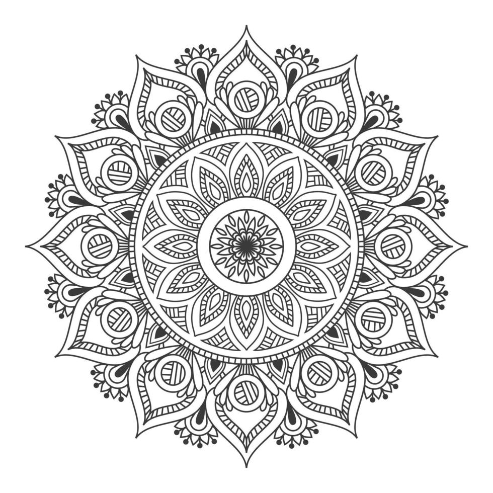 Schwarz-Weiß-Blumen-Mandala-Hintergrund vektor