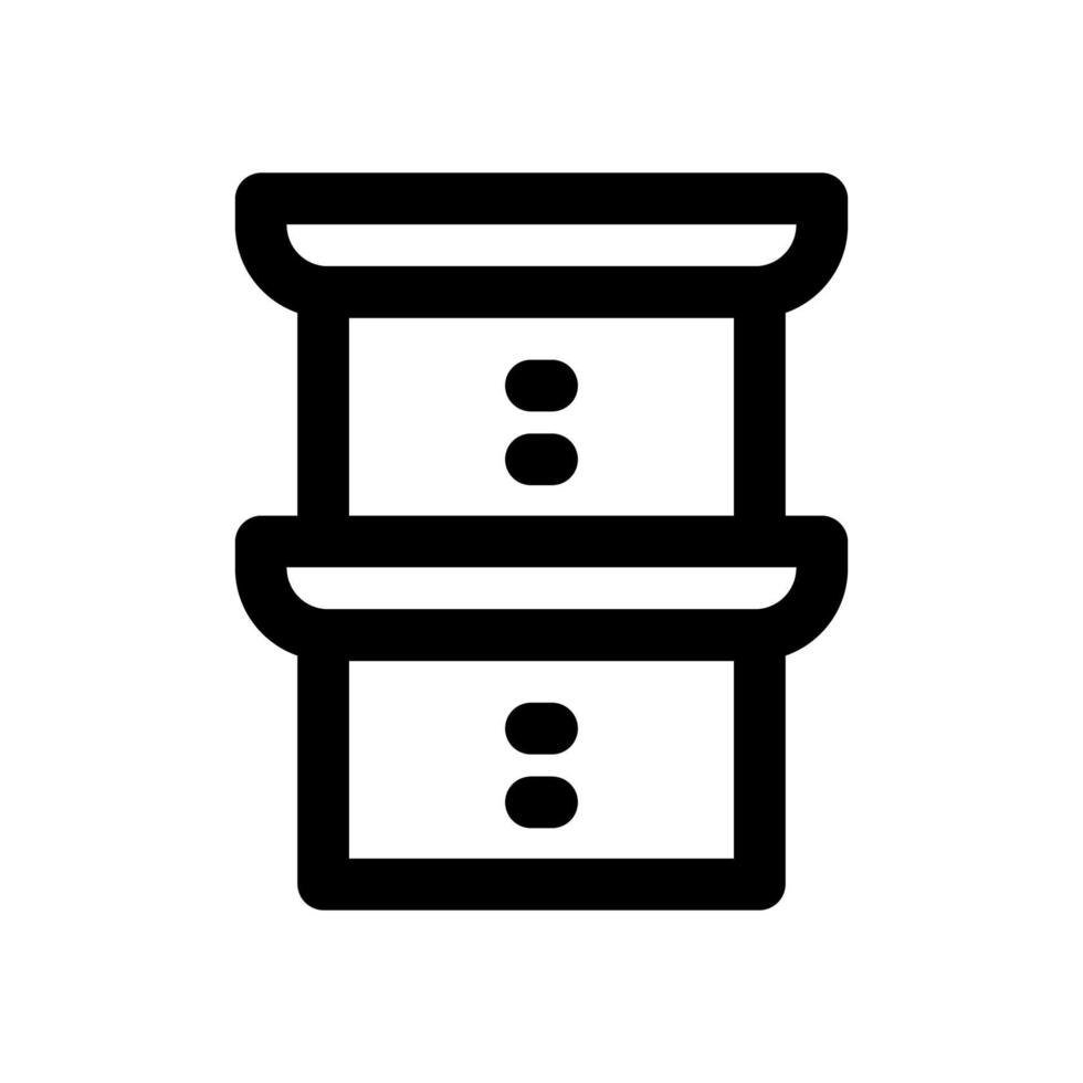 kontor låda ikon linje isolerat på vit bakgrund. svart platt tunn ikon på modern översikt stil. linjär symbol och redigerbar stroke. enkel och pixel perfekt stroke vektor illustration
