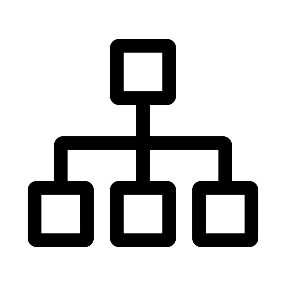 Organisationsdiagramm-Symbollinie isoliert auf weißem Hintergrund. schwarzes, flaches, dünnes Symbol im modernen Umrissstil. Lineares Symbol und bearbeitbarer Strich. einfache und pixelgenaue strichvektorillustration. vektor