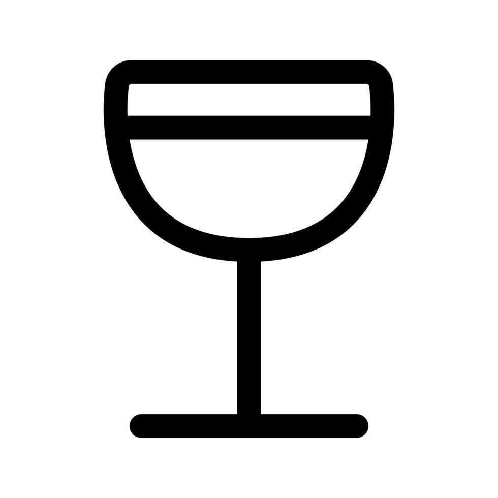 vin glas ikon linje isolerat på vit bakgrund. svart platt tunn ikon på modern översikt stil. linjär symbol och redigerbar stroke. enkel och pixel perfekt stroke vektor illustration