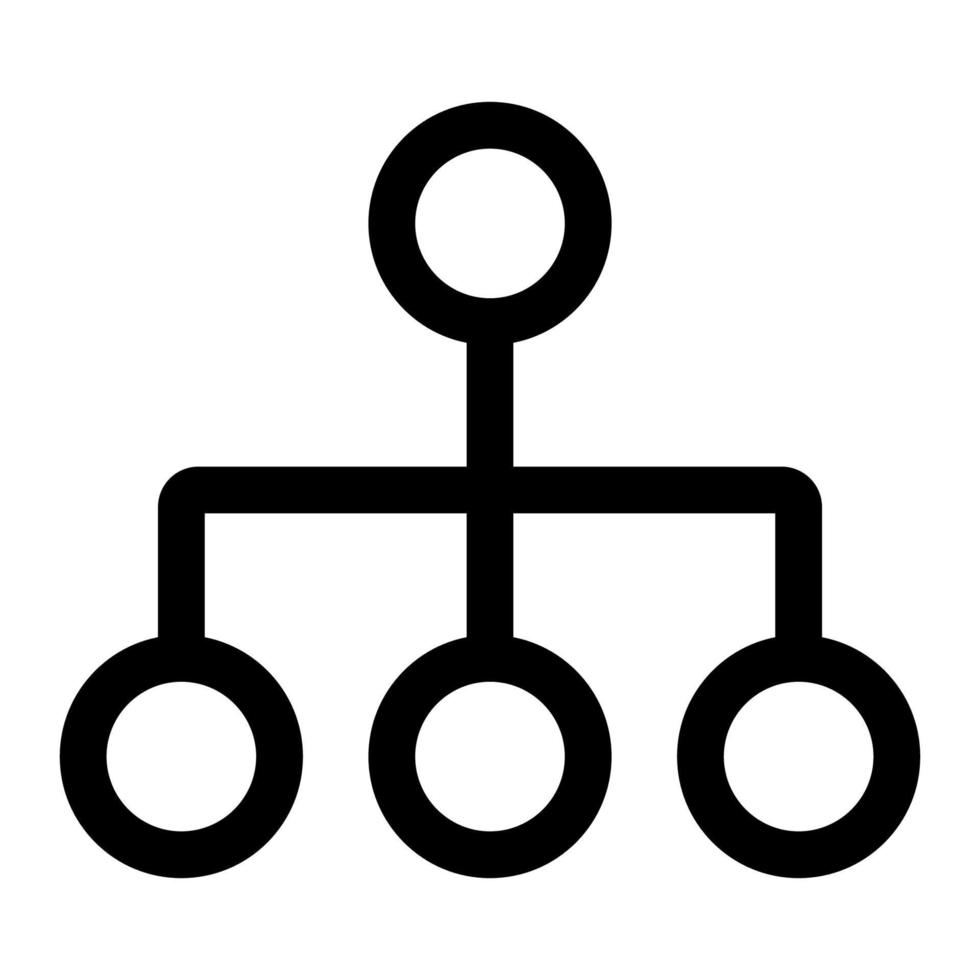 Organisationsdiagramm-Symbollinie isoliert auf weißem Hintergrund. schwarzes, flaches, dünnes Symbol im modernen Umrissstil. Lineares Symbol und bearbeitbarer Strich. einfache und pixelgenaue strichvektorillustration. vektor