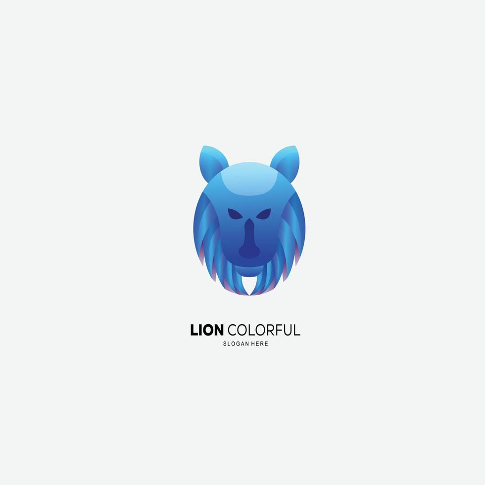 huvud lejon logotyp symbol lutning Färg vektor