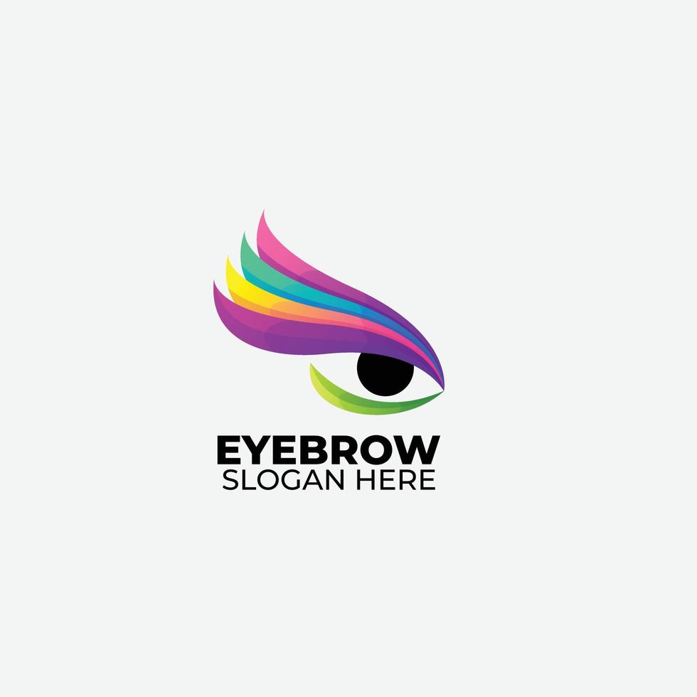 Augenbrauen bunte Logo-Icon-Design-Vorlage vektor