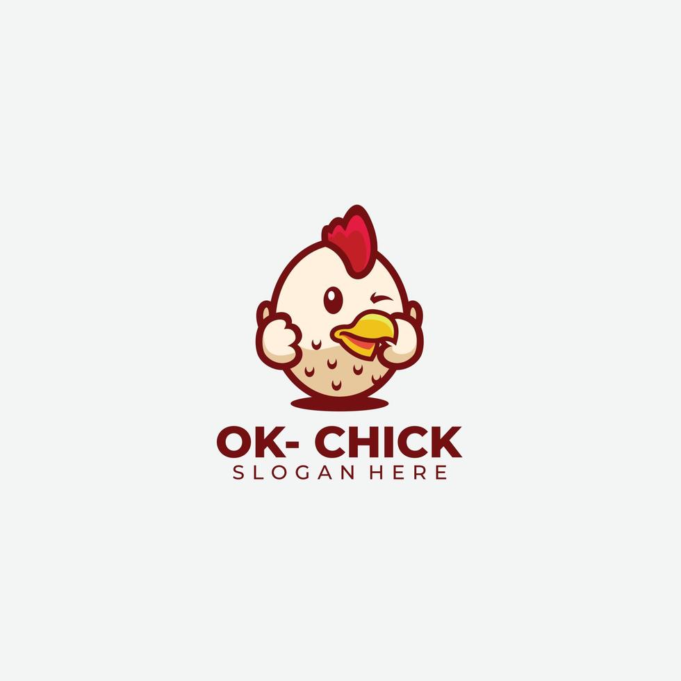 bebis kyckling logotyp illustration design mall vektor