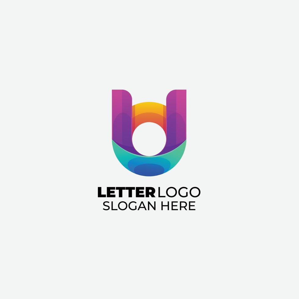 Buchstabe u und o entwerfen buntes Logo-Vektorsymbol vektor