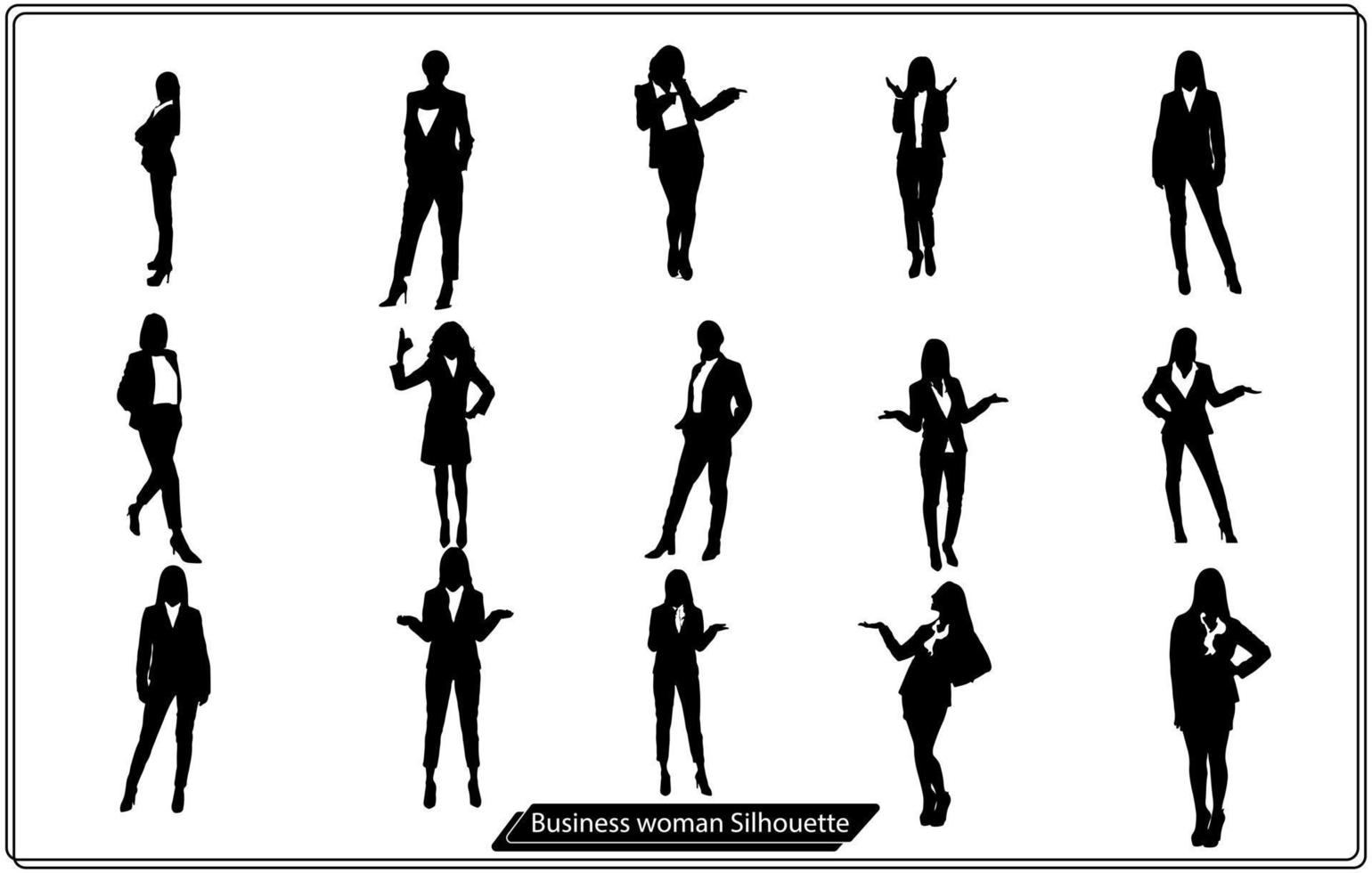 vektor illustration av en sex affärskvinna silhuetter