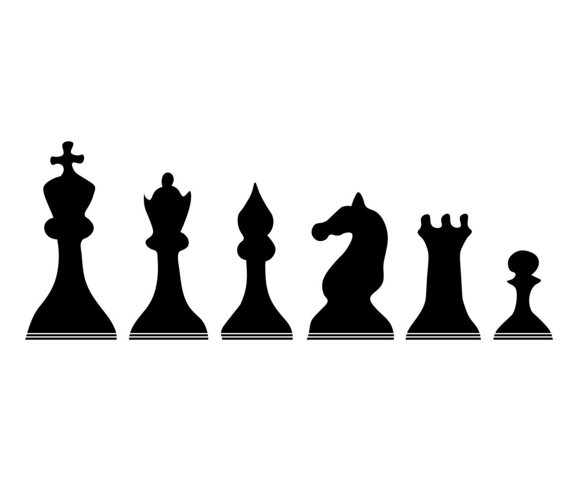 svart schack bitar logotyp vektor
