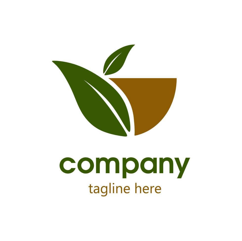Logo-Design für Tee und Tasse vektor