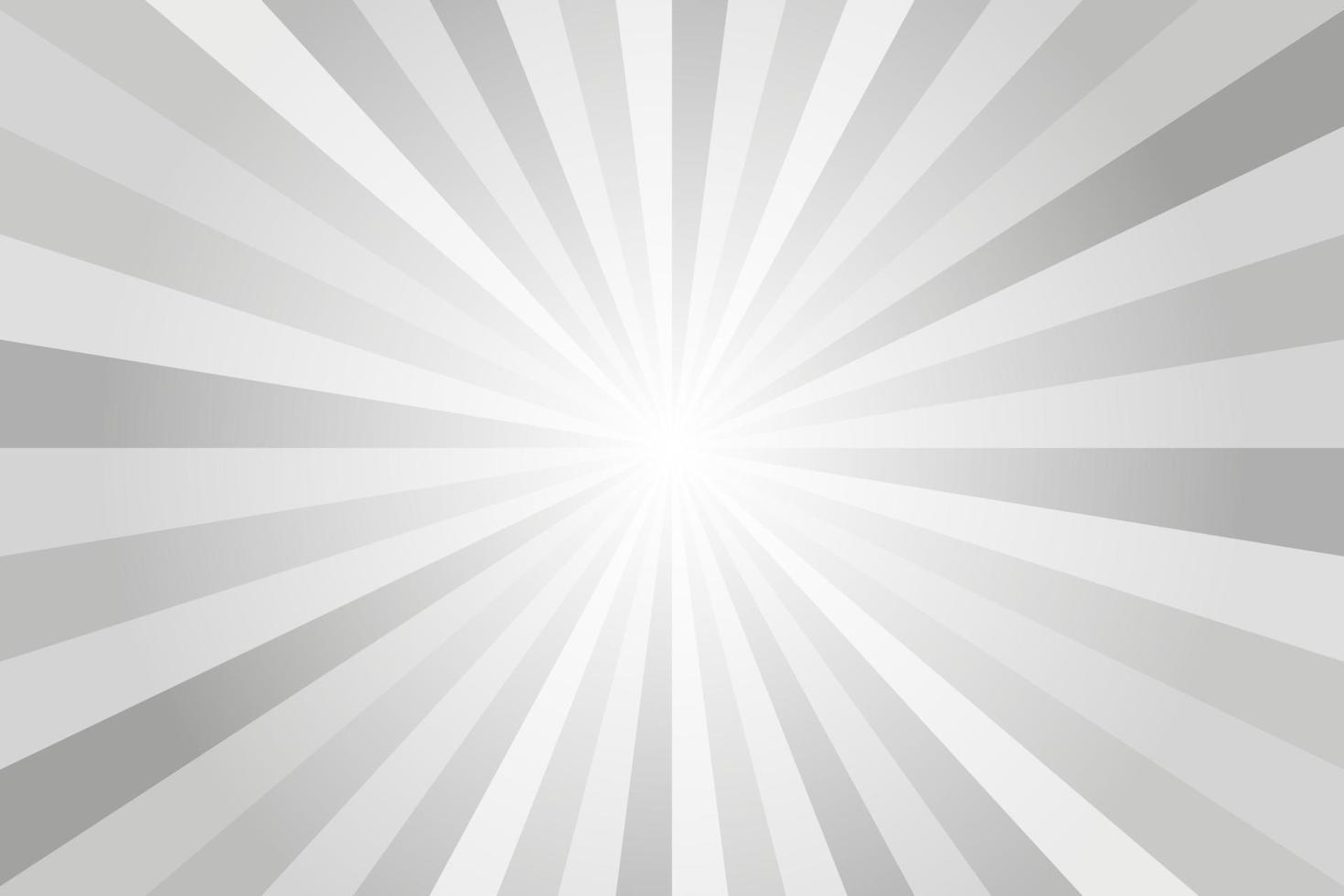 Hintergrund der Sonnenstrahlen. weißes und graues radiales abstraktes komisches Muster. Vektor Explosion abstrakte Linien Hintergrund