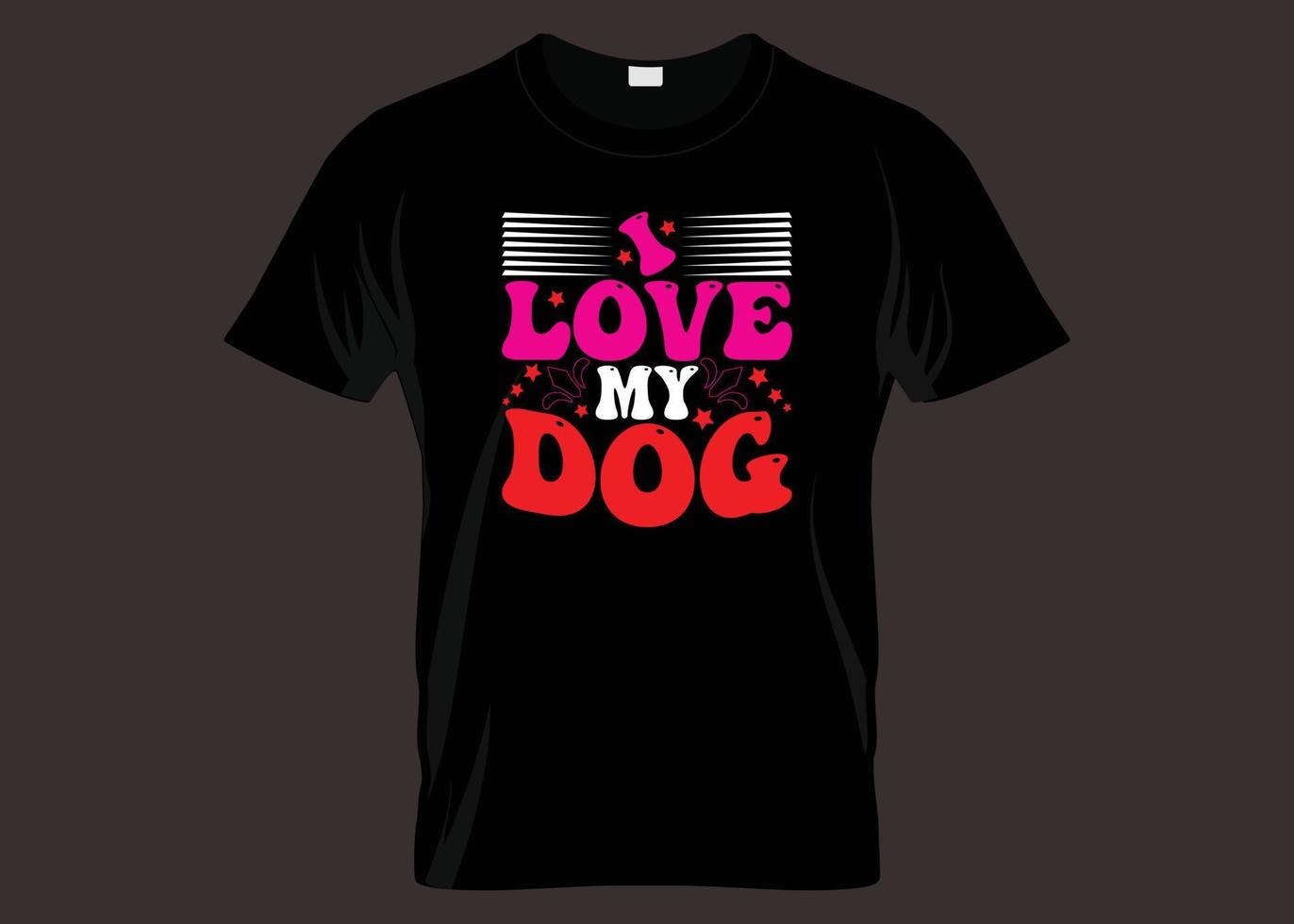 Ich liebe mein Hundetypografie-T-Shirt-Design vektor