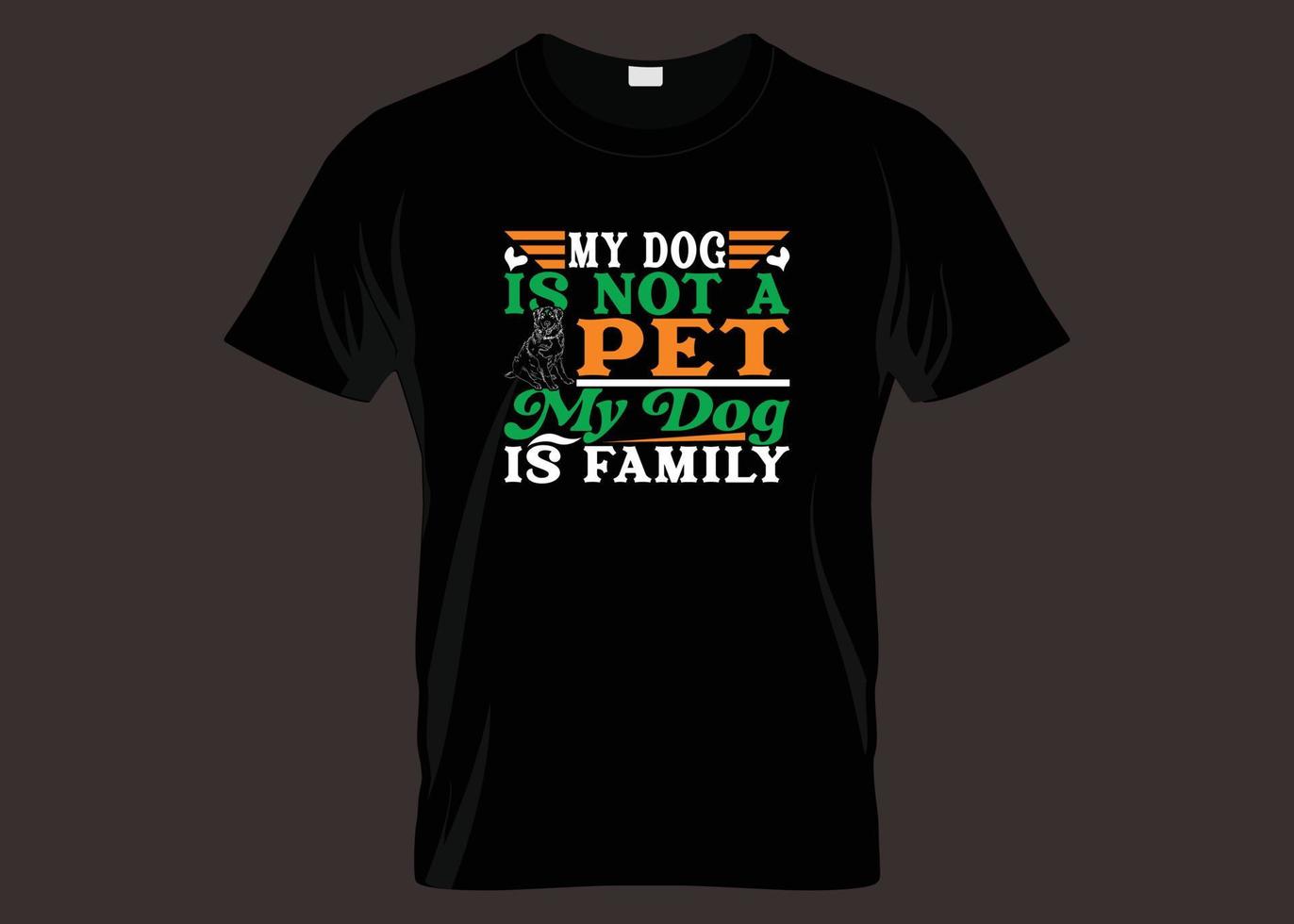 Mein Hund ist kein Haustier. Mein Hund ist ein Familientypografie-T-Shirt-Design vektor