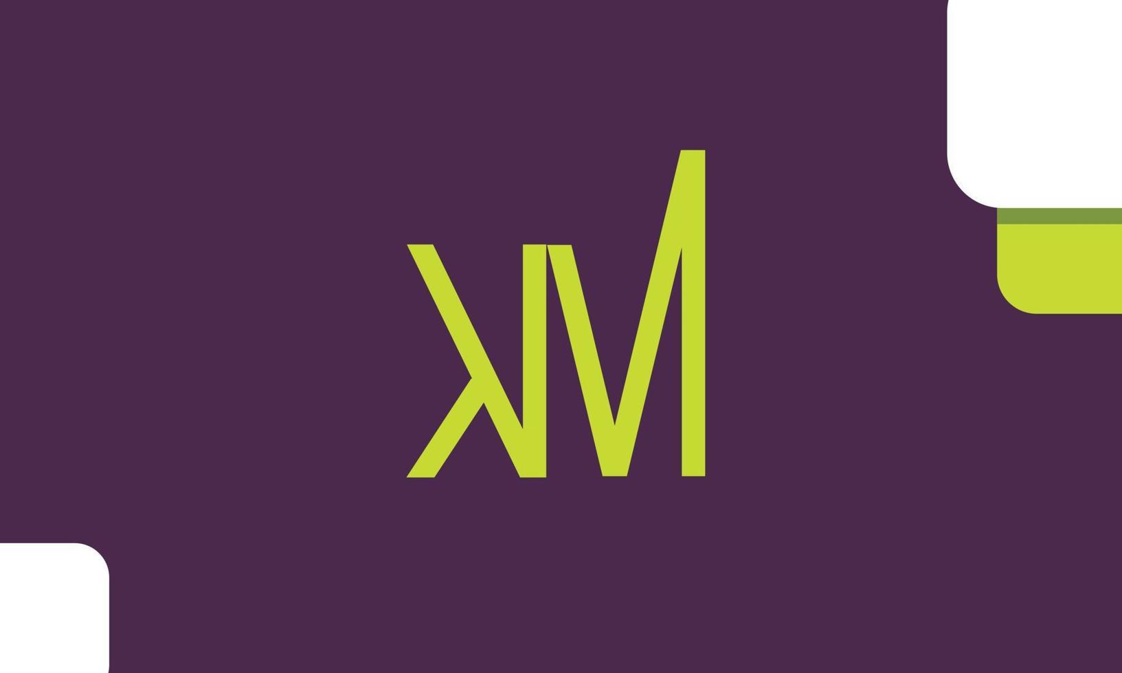 alfabetet bokstäver initialer monogram logotyp km, mk, k och m vektor