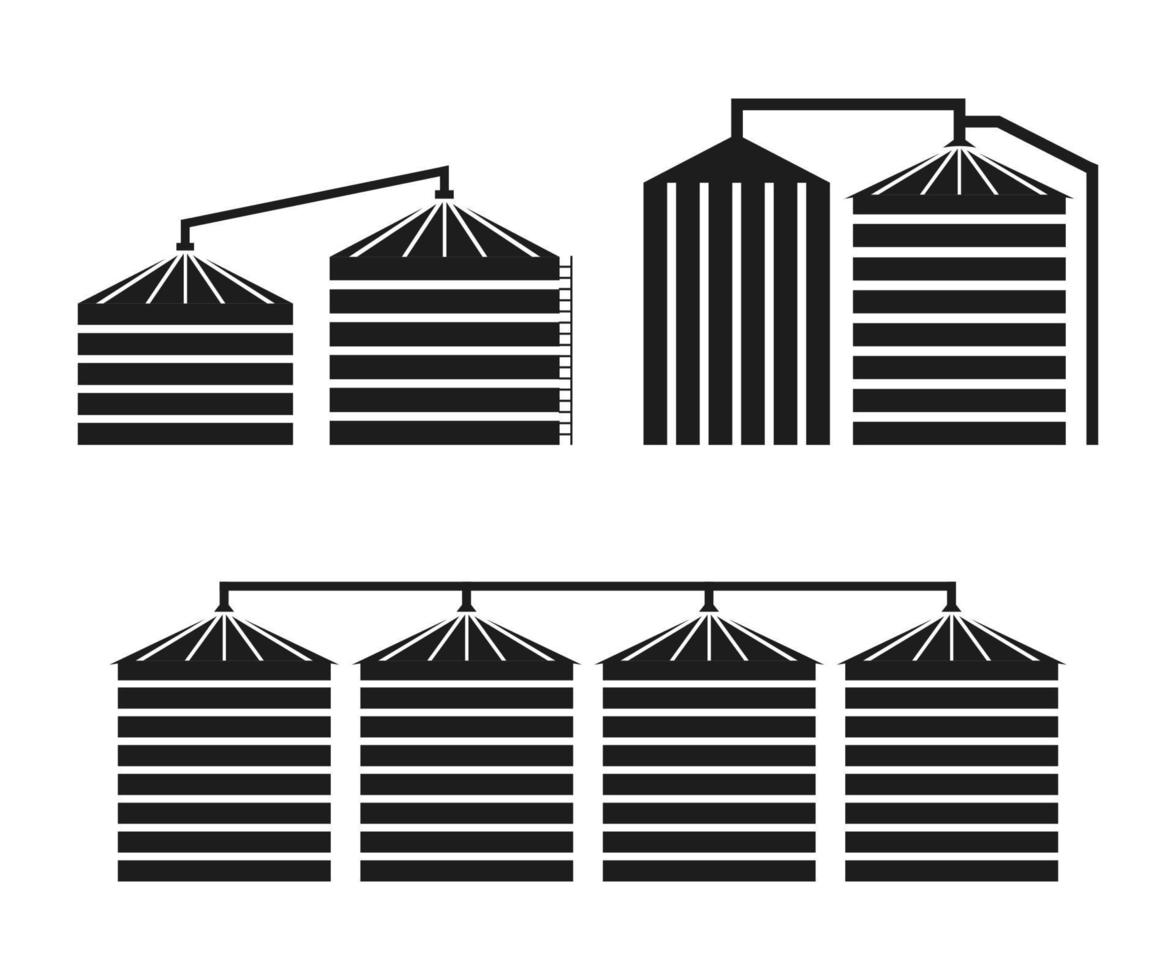 Symbol für Silospeicher. Getreidespeichersymbol und Lagersymbolvektor vektor