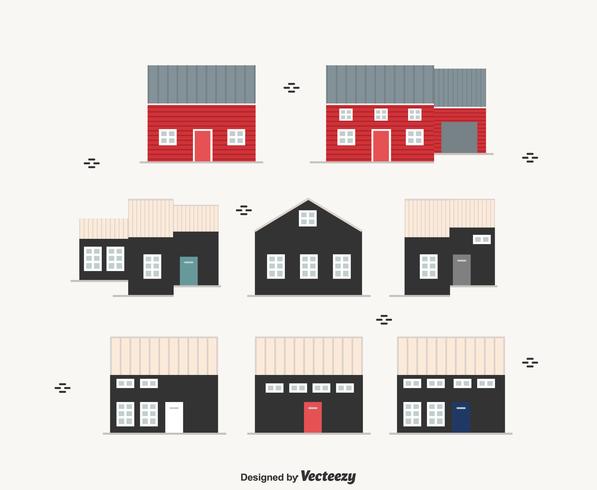 Skandinavische Häuser Vector Set