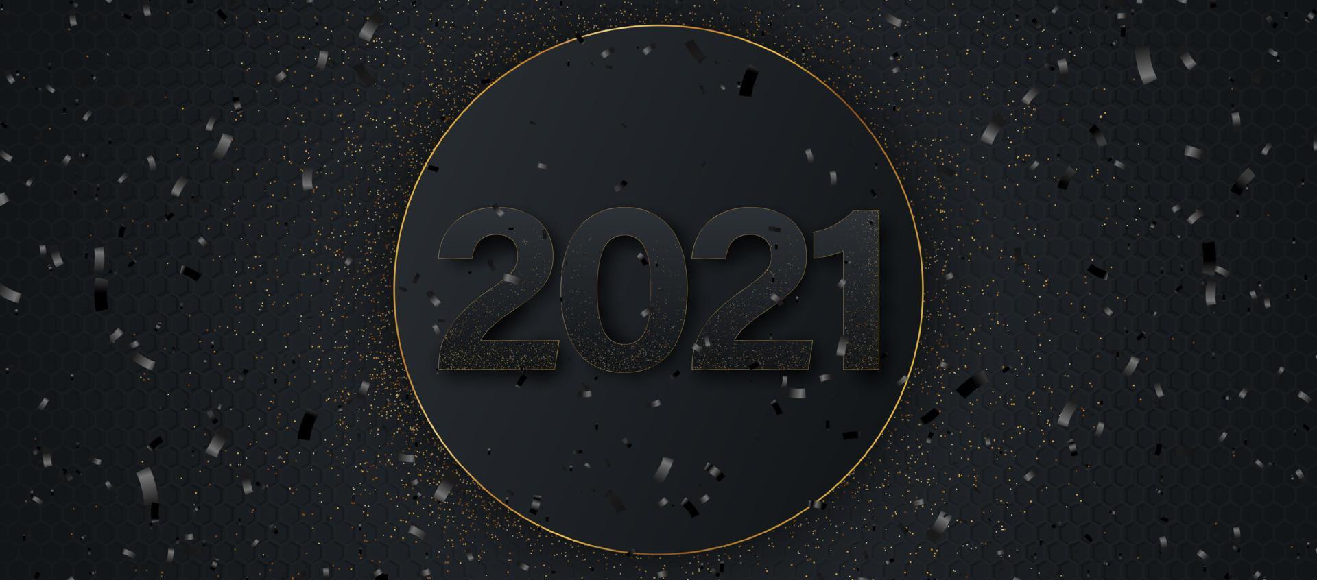 frohes neues 2021 jahr eleganter goldtext mit licht. minimalistischer text. vektor