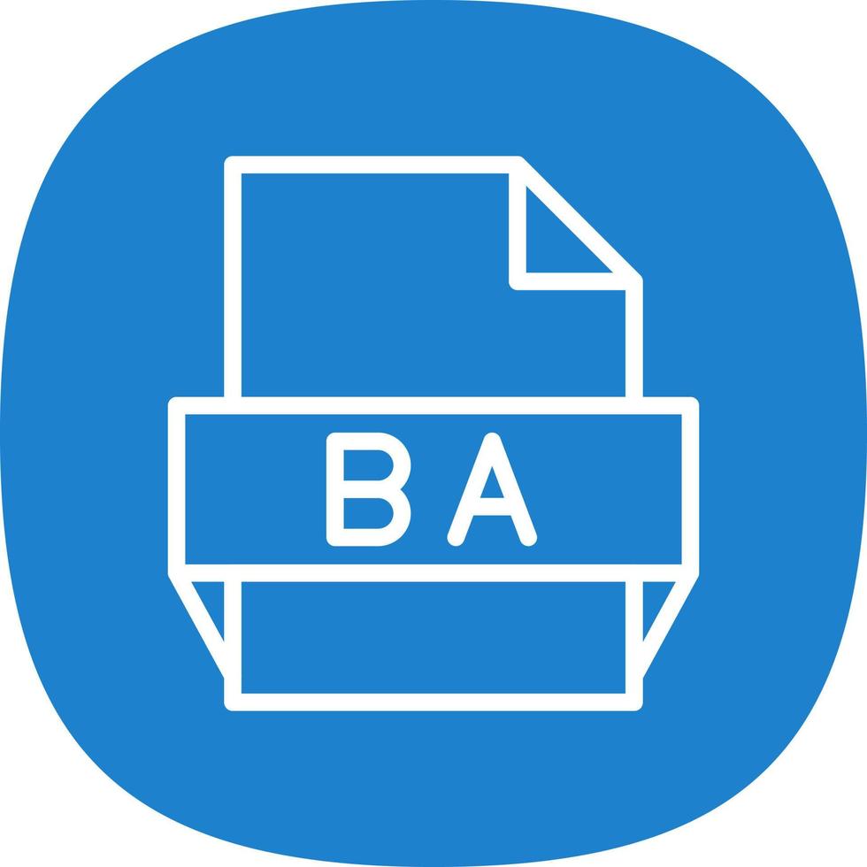 ba-Dateiformat-Symbol vektor