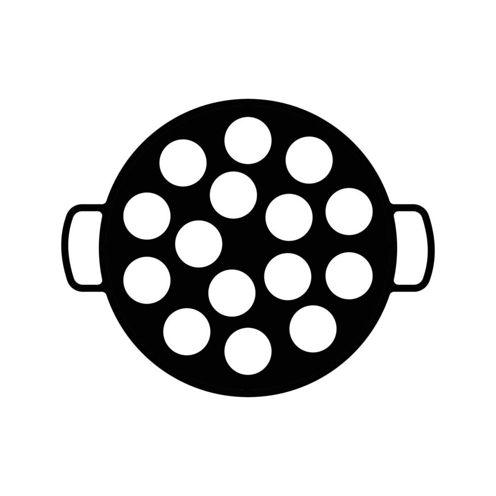 takoyaki spis silhuett. svart och vit ikon design element på isolerat vit bakgrund vektor
