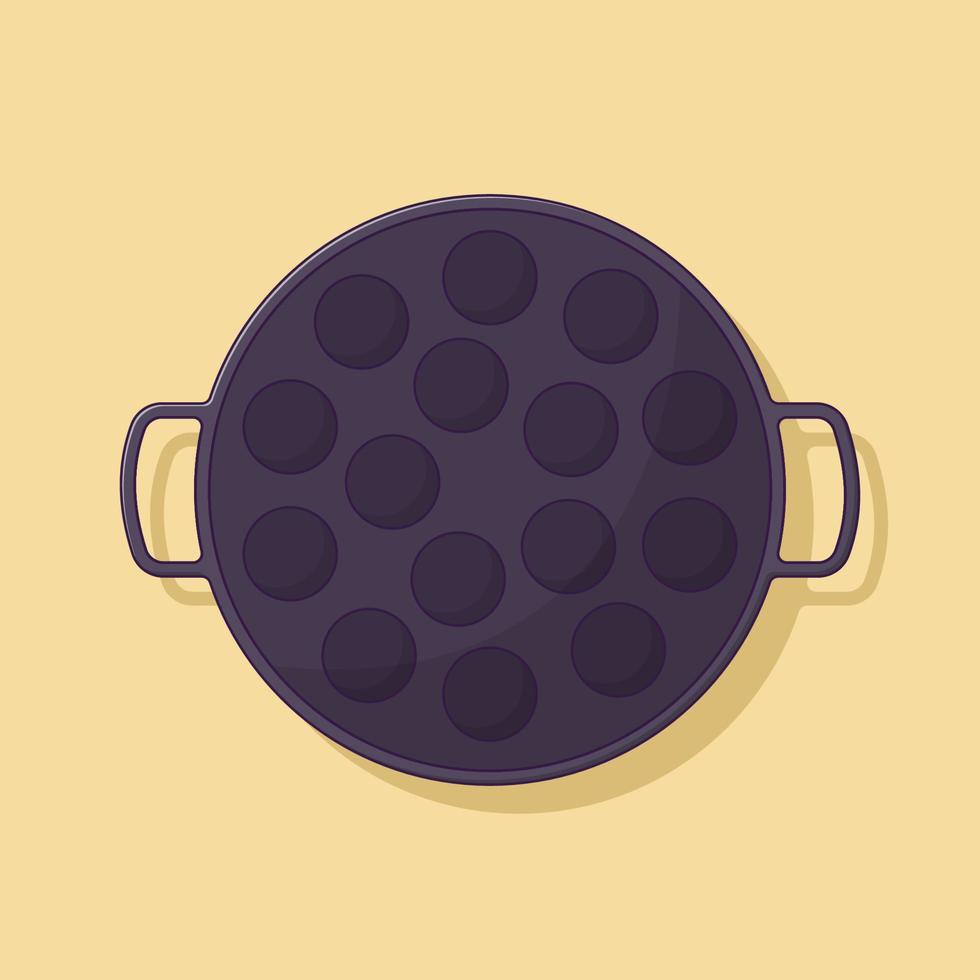 takoyaki spis vektor ikon illustration med översikt för design element, klämma konst, webb, landning sida, klistermärke, baner. platt tecknad serie stil