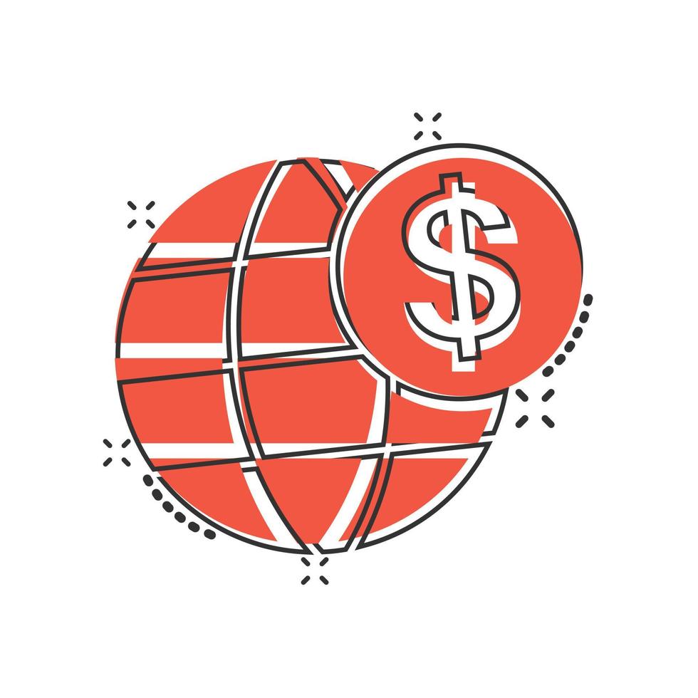 global företag ikon i komisk stil. pengar transaktion tecknad serie vektor illustration på vit isolerat bakgrund. sedel räkningen säkerhet stänk effekt företag begrepp.