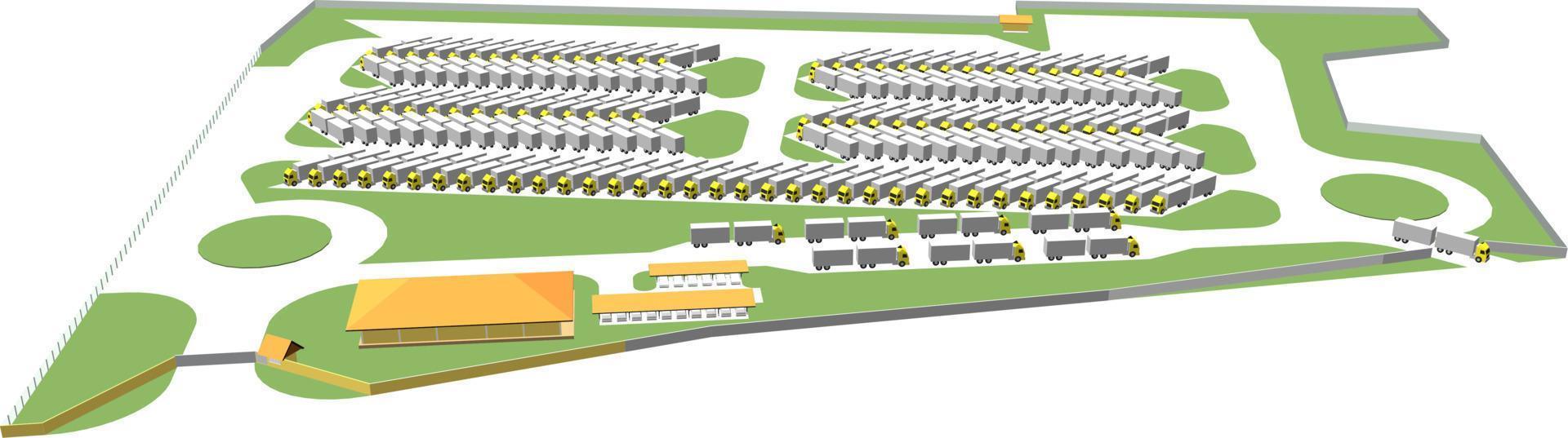 3d illustration av byggnad projekt vektor