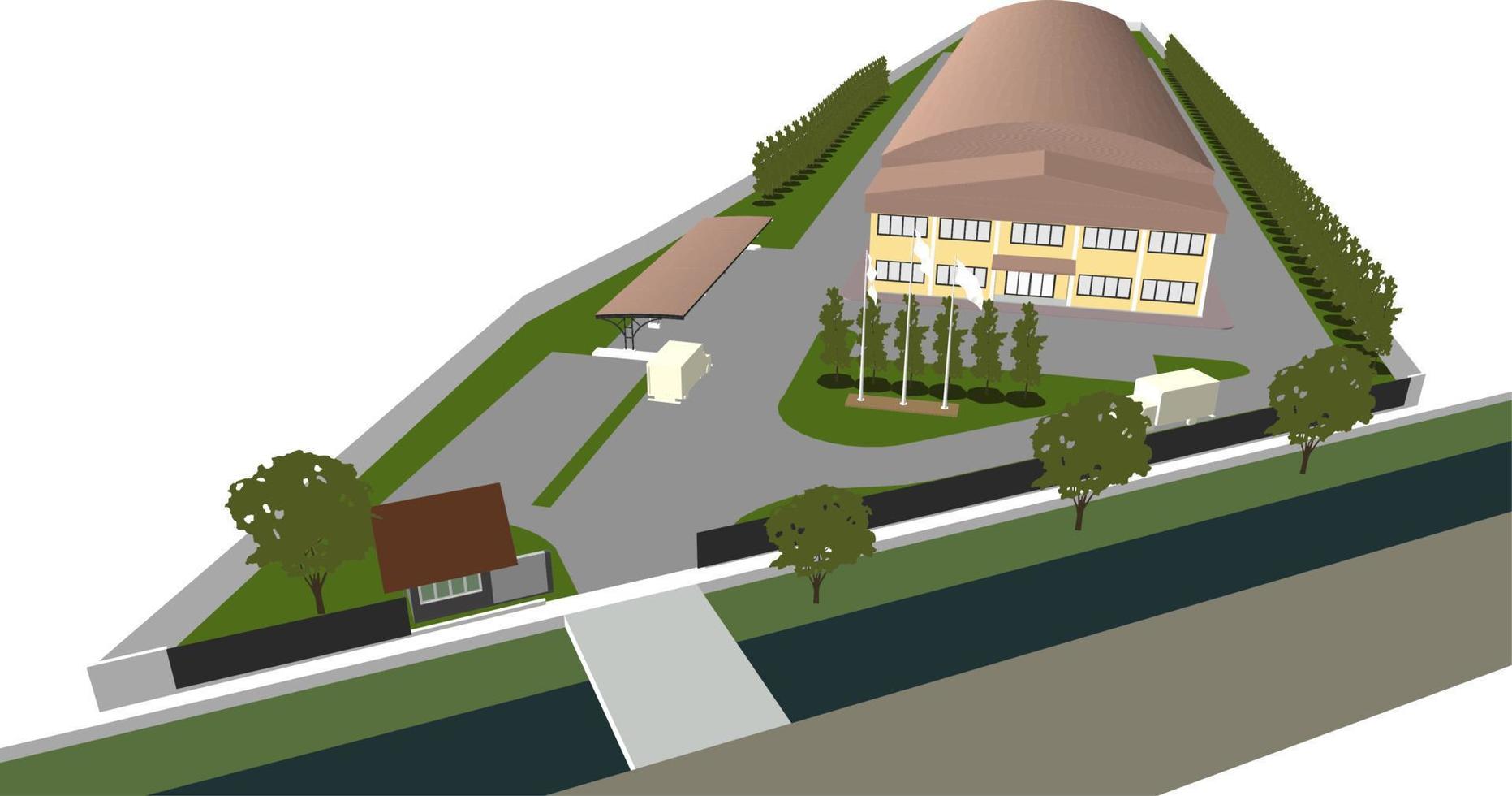 3d illustration av byggnad projekt vektor