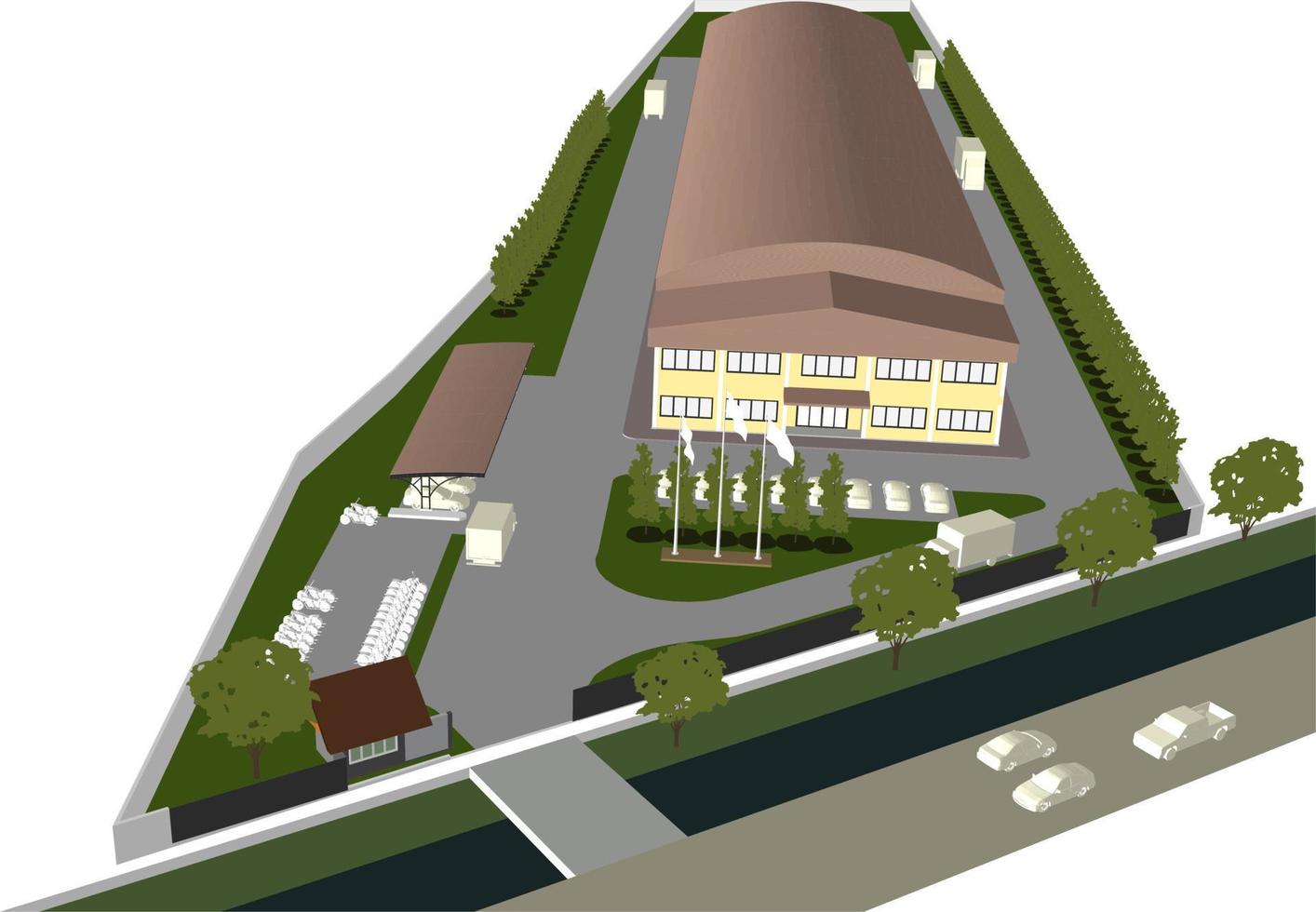 3d illustration av byggnad projekt vektor