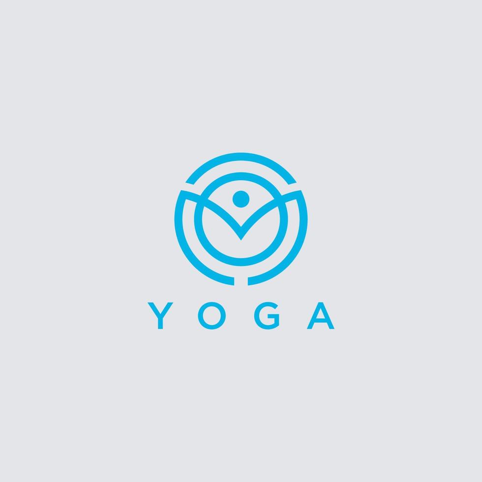 abstraktes Yoga menschliches lineares Logo. Thread-Person Blumen-Balance-Logo. kreatives spa, guru-vektormarke. vektor