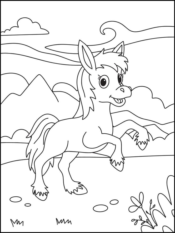 häst färg sidor för barn - färg boook vektor