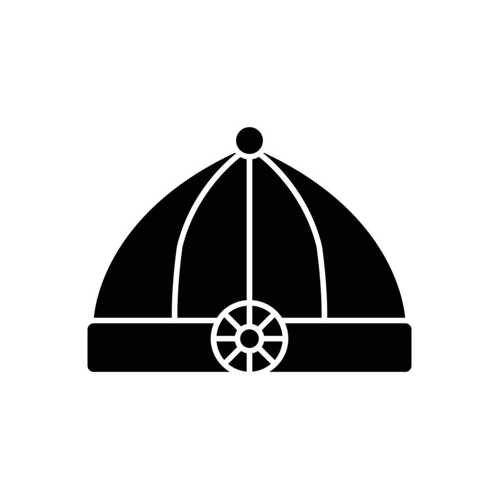 kinesiska, japan hatt ikon illustration. ikon relaterad till lunar ny år. asiatisk traditionell. glyf ikon stil. enkel vektor design redigerbar