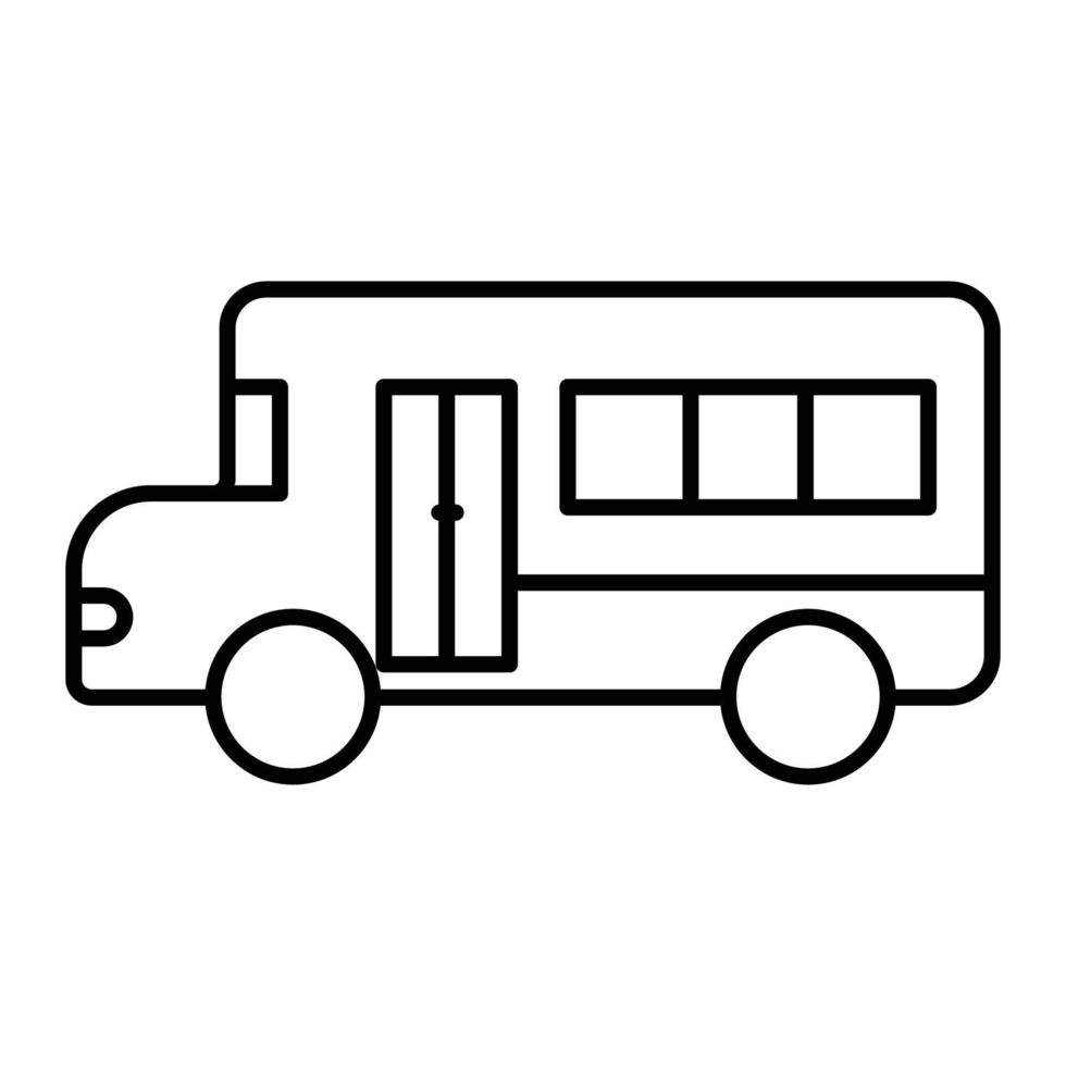 skola buss ikon illustration. lämplig för transport ikon. ikon relaterad till utbildning. linje ikon stil. enkel vektor design redigerbar
