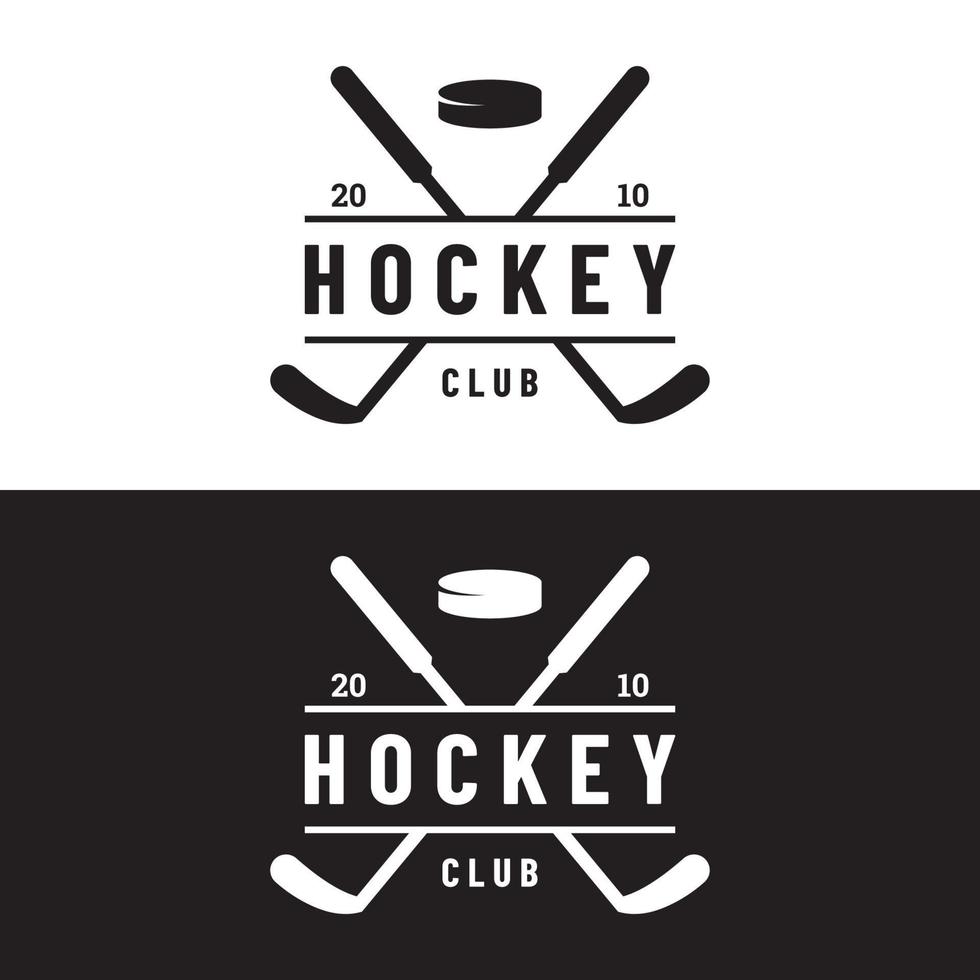 is hockey sport bricka mall med hockey boll och stick.för klubb, turnering, emblem, mästerskap och företag. vektor