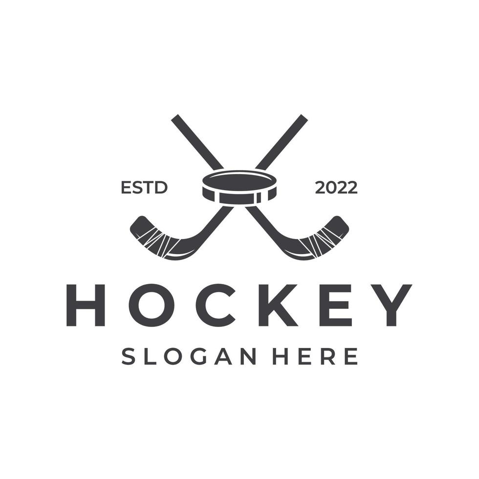 is hockey sport bricka mall med hockey boll och stick.för klubb, turnering, emblem, mästerskap och företag. vektor