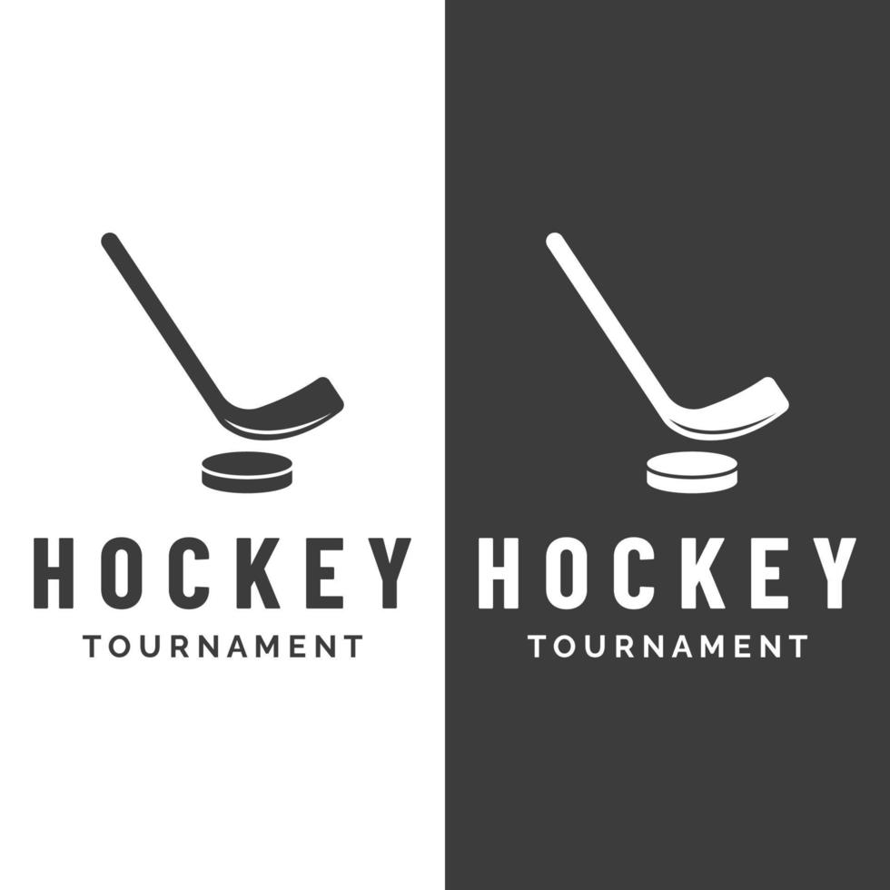 eishockey-sportabzeichen-vorlage mit hockeyball und stick.für club, turnier, emblem, meisterschaft und business. vektor