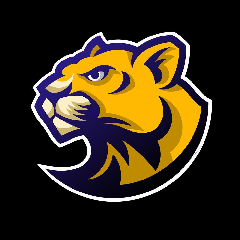 gelbes panther esport logo, vektordesign und esport logo, geeignet für esport, sport und alles, was mit diesem design zu tun hat vektor