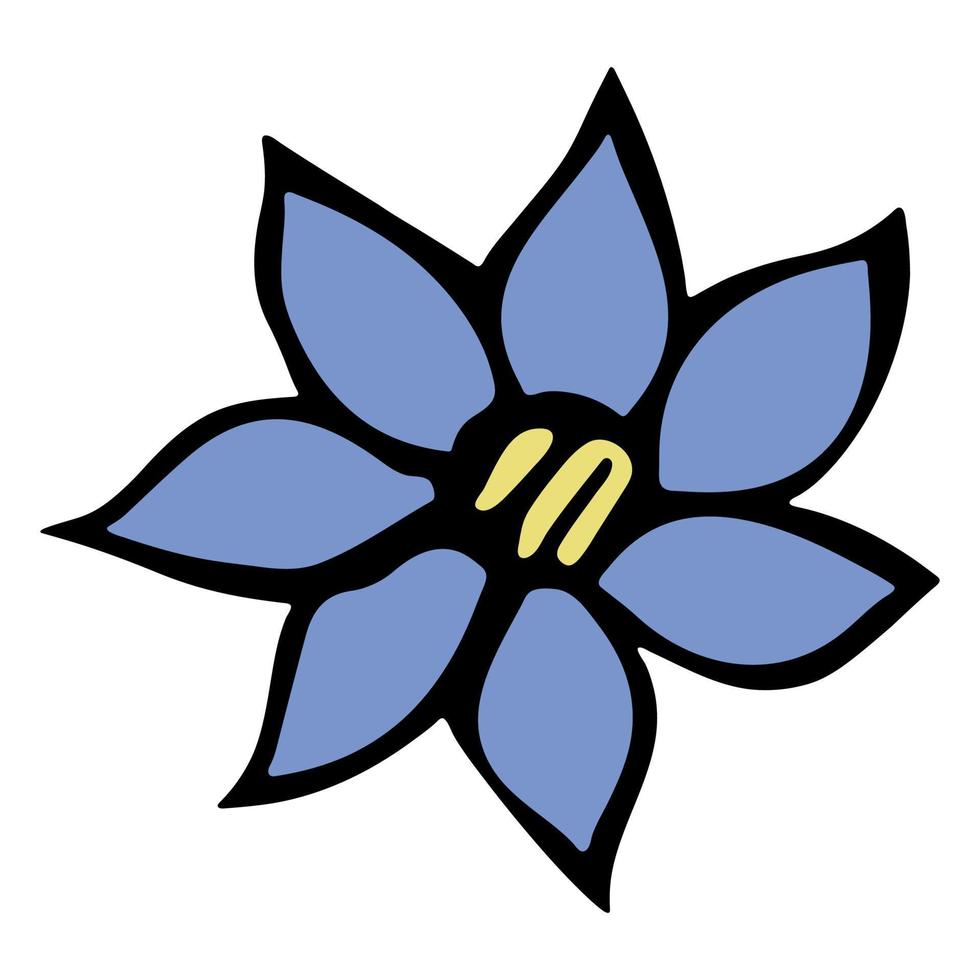einfache Blumencliparts. hand gezeichnetes blumengekritzel. für Print, Web, Design, Dekor, Logo vektor