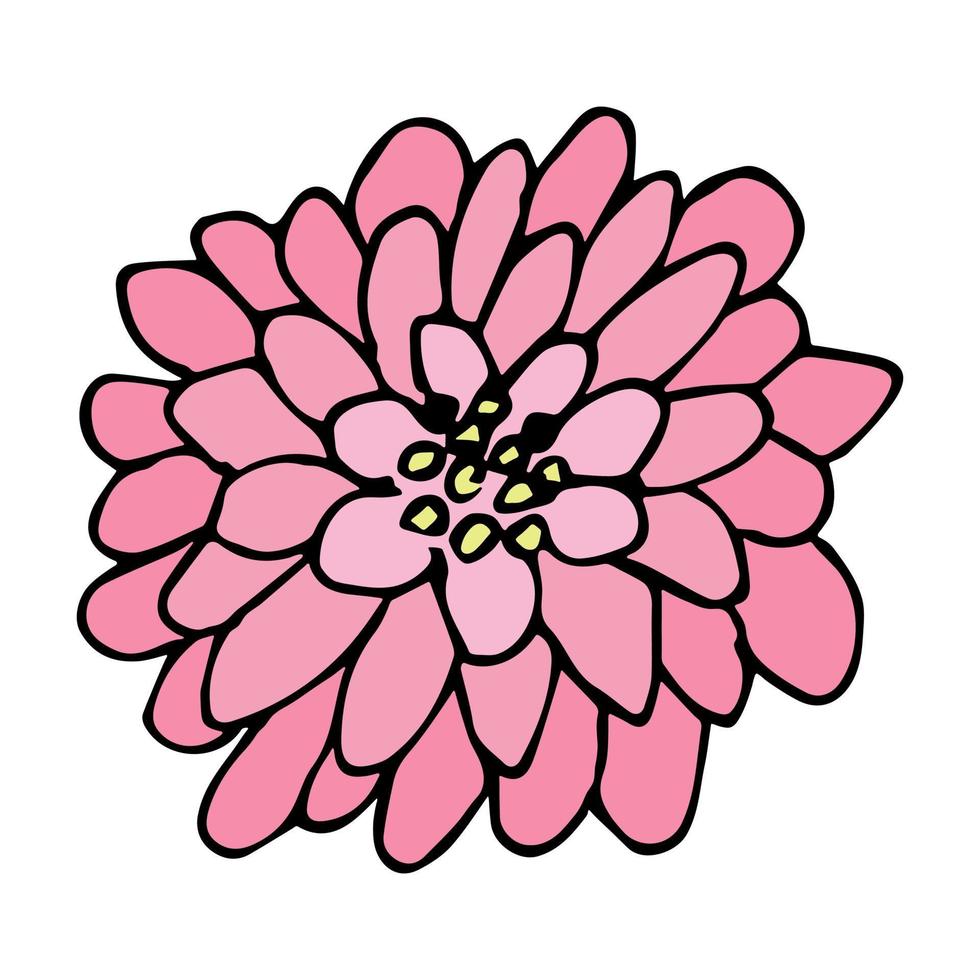enkel blomma ClipArt. hand dragen blommig klotter. för skriva ut, webb, design, dekor, logotyp vektor