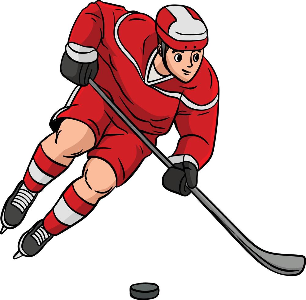Eishockey-Cartoon farbige Clipart-Illustration vektor