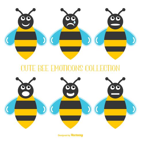 Niedliche Sammlung von Bienen Emoticons vektor