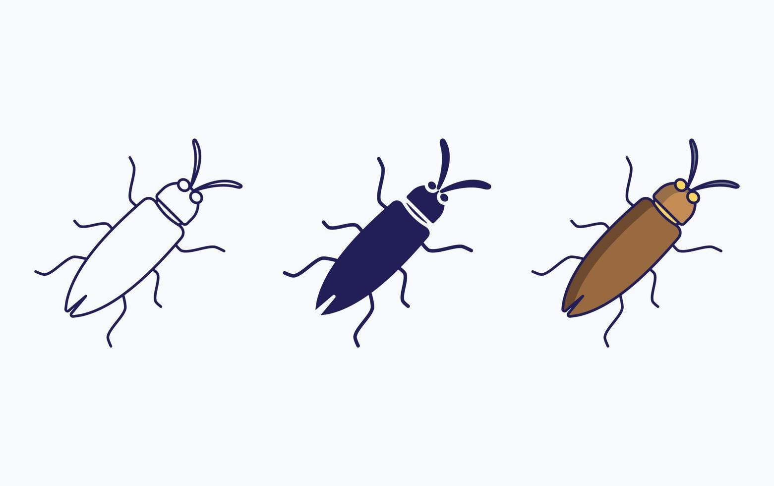 Fehler- und Insektenvektor-Illustrationsikone vektor