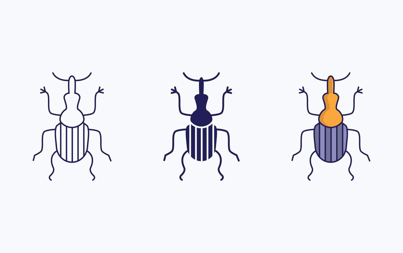 Fehler- und Insektenvektor-Illustrationsikone vektor