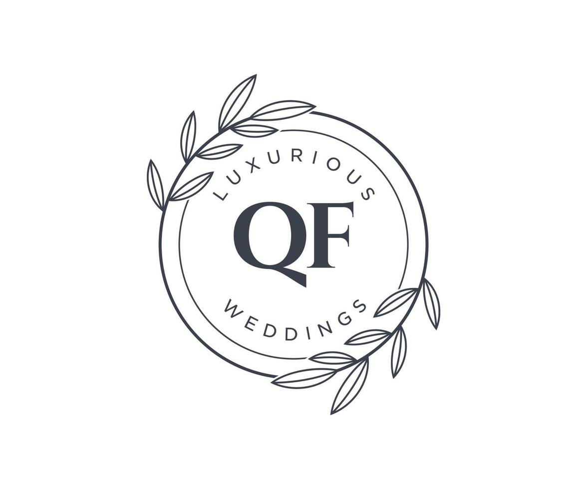 qf Initialen Brief Hochzeit Monogramm Logos Vorlage, handgezeichnete moderne minimalistische und florale Vorlagen für Einladungskarten, Datum speichern, elegante Identität. vektor