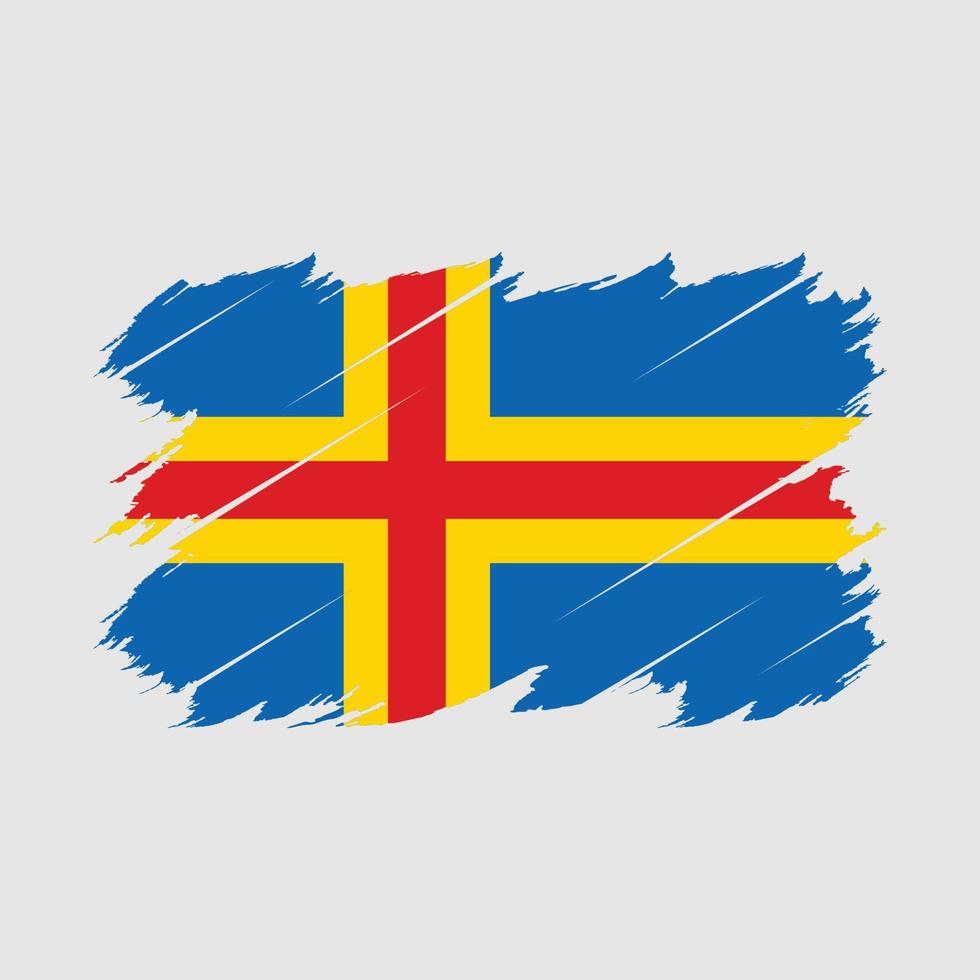 Aland-Inseln-Flagge-Pinsel-Vektor vektor