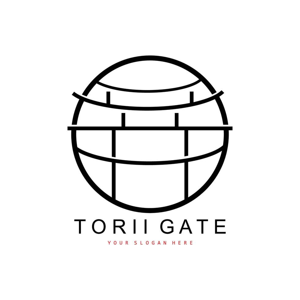 toriien Port logotyp, japansk byggnad design, Kina ikon vektor, illustration mall ikon vektor