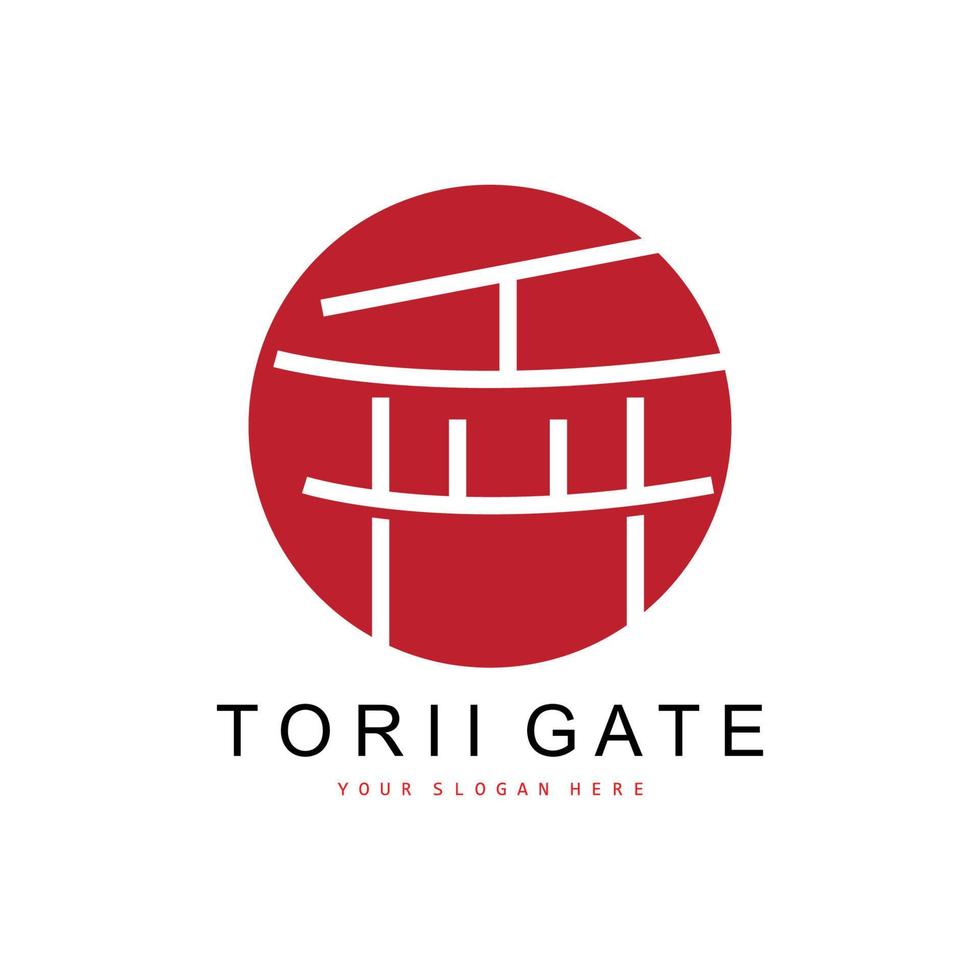 torii-tor-logo, japanisches gebäudedesign, china-ikonenvektor, illustrationsschablonenikone vektor