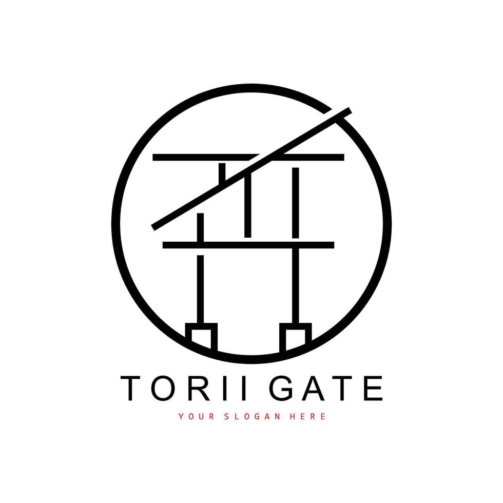 torii-tor-logo, japanisches gebäudedesign, china-ikonenvektor, illustrationsschablonenikone vektor