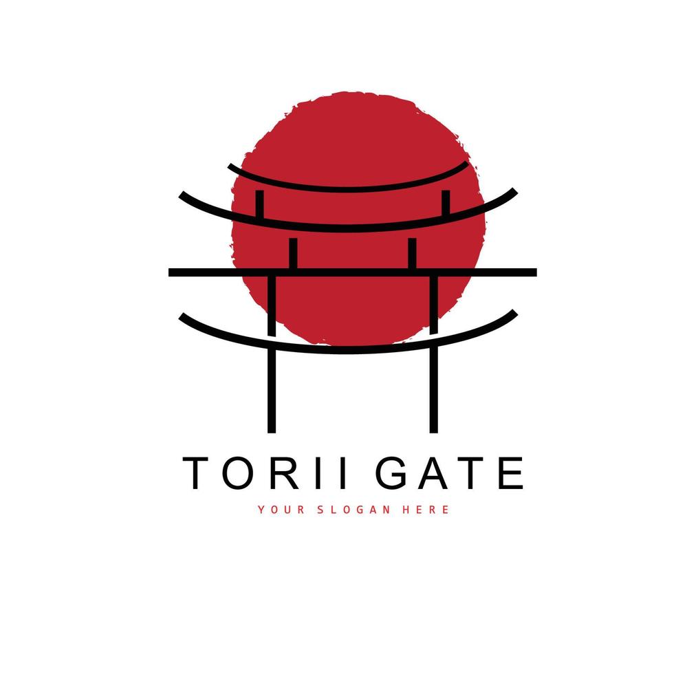 toriien Port logotyp, japansk byggnad design, Kina ikon vektor, illustration mall ikon vektor