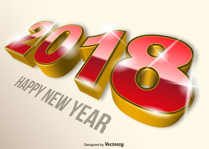 Modernes 2018 frohes neues Jahr Vector farbigen Hintergrund