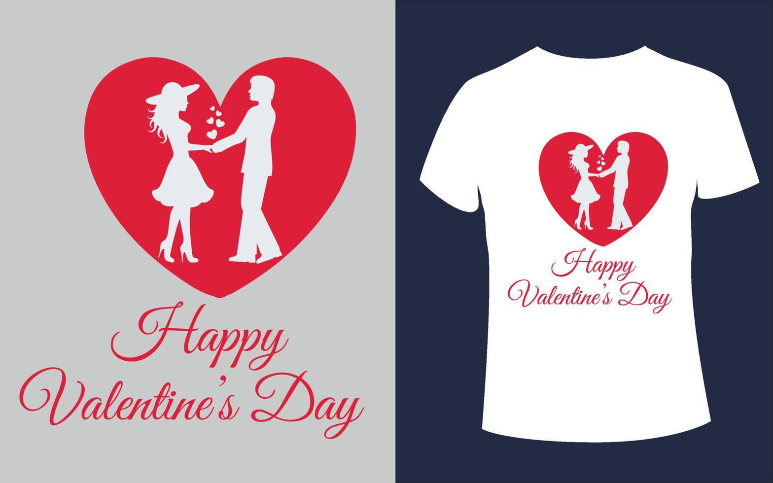 Lycklig valentines dag t skjorta design med kärlek form vektor