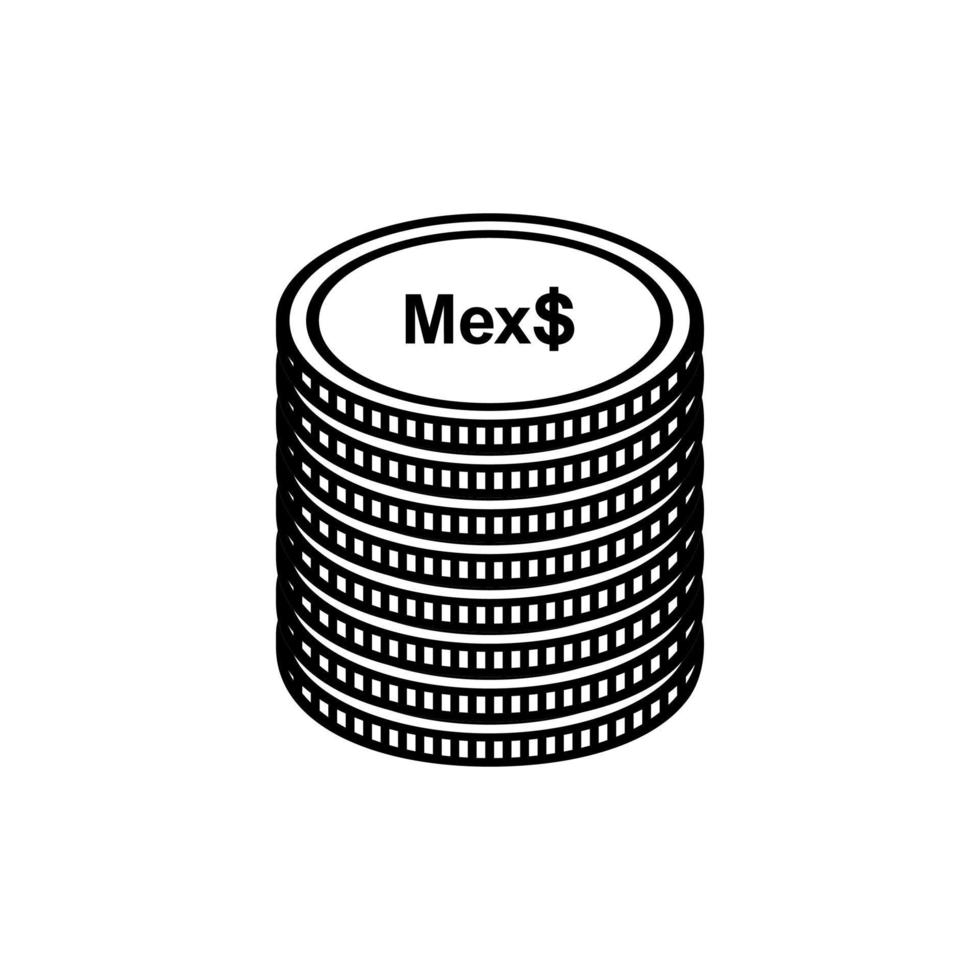 mexico valuta symbol. mexikansk peso ikon, mxn tecken. vektor illustration